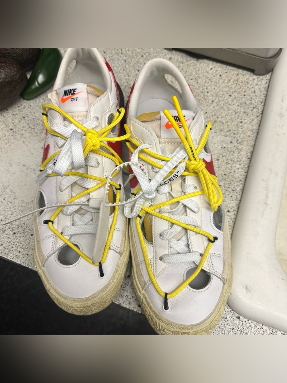 Size 10.5 - Nike Blazer Low x Off-White White University Red 2021